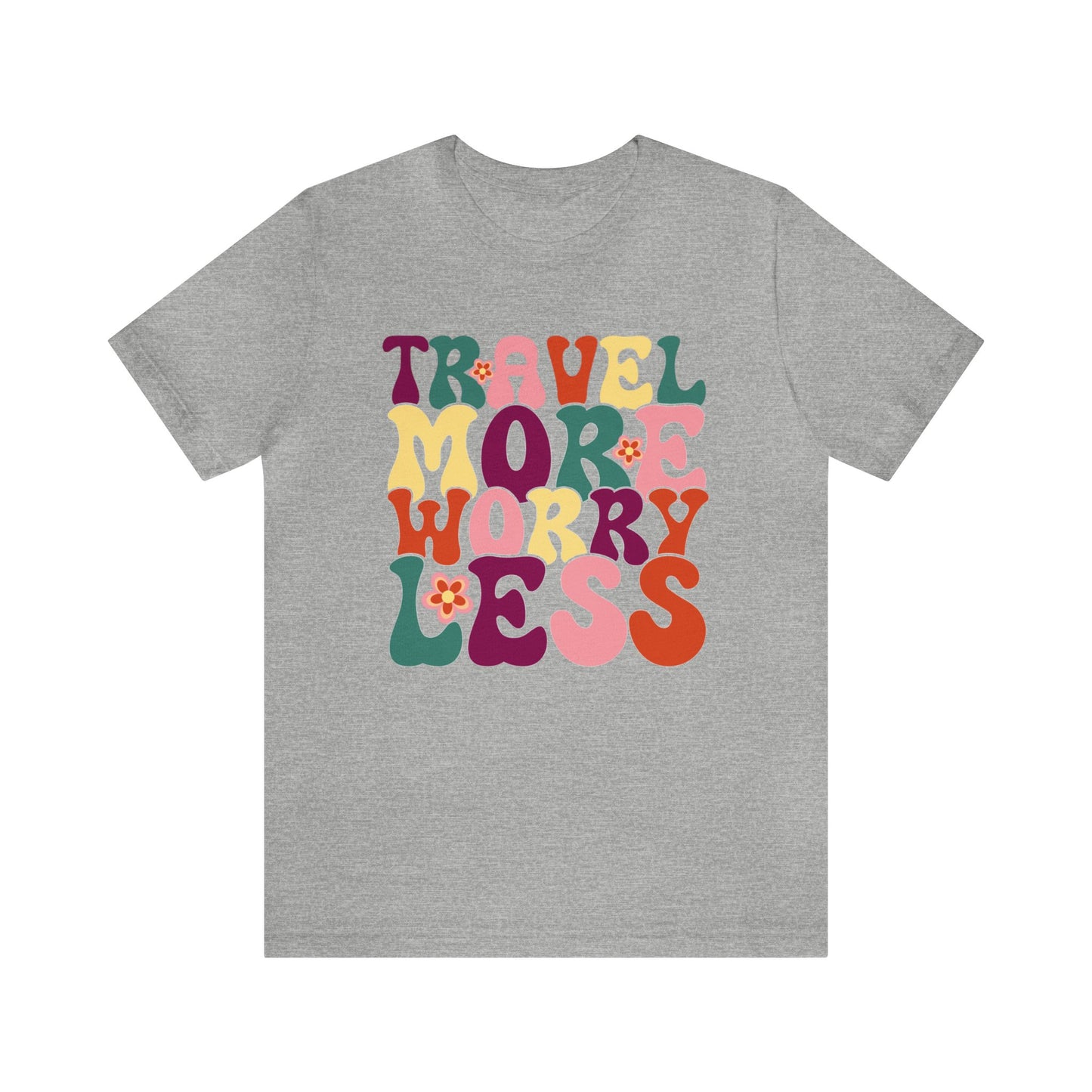 Travel More Worry Less Colored Groovy Graphic Tee