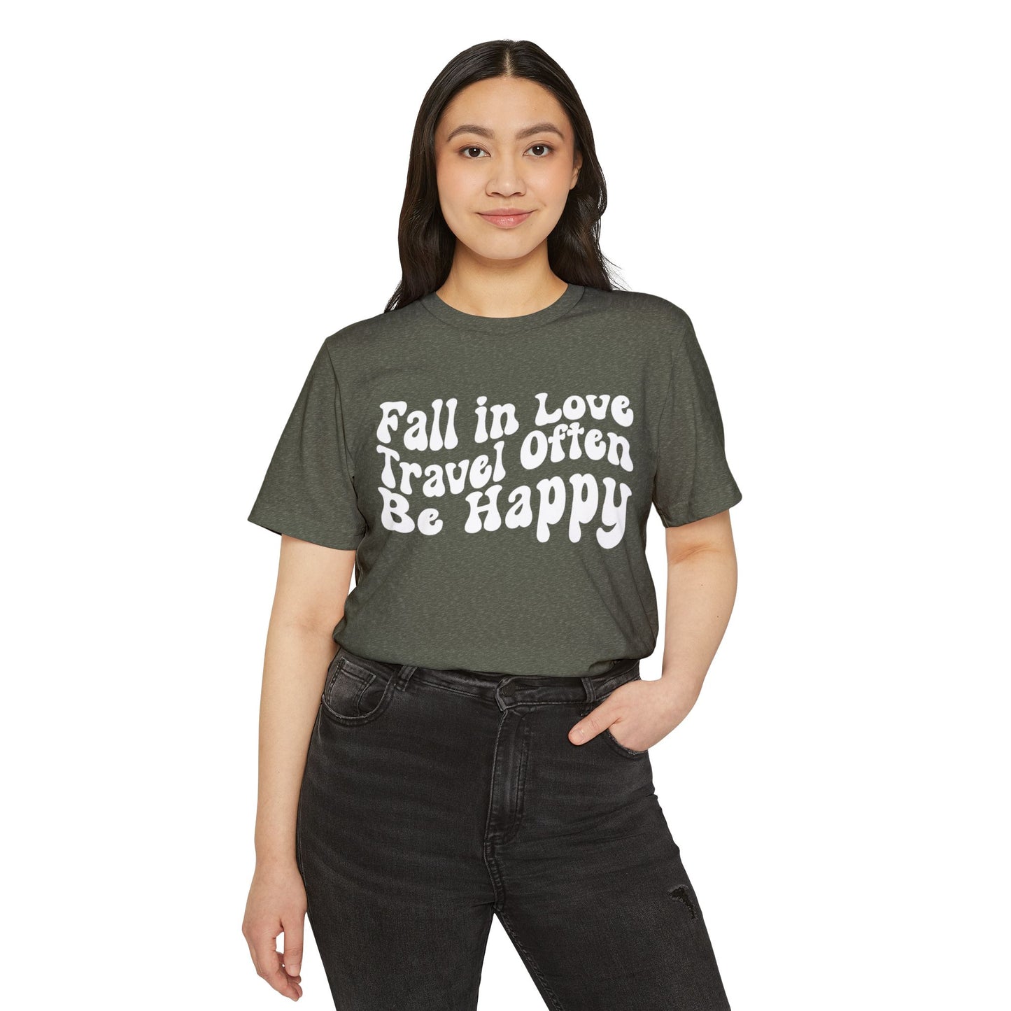 Fall in Love Travel Often Recycled Organic T-Shirt