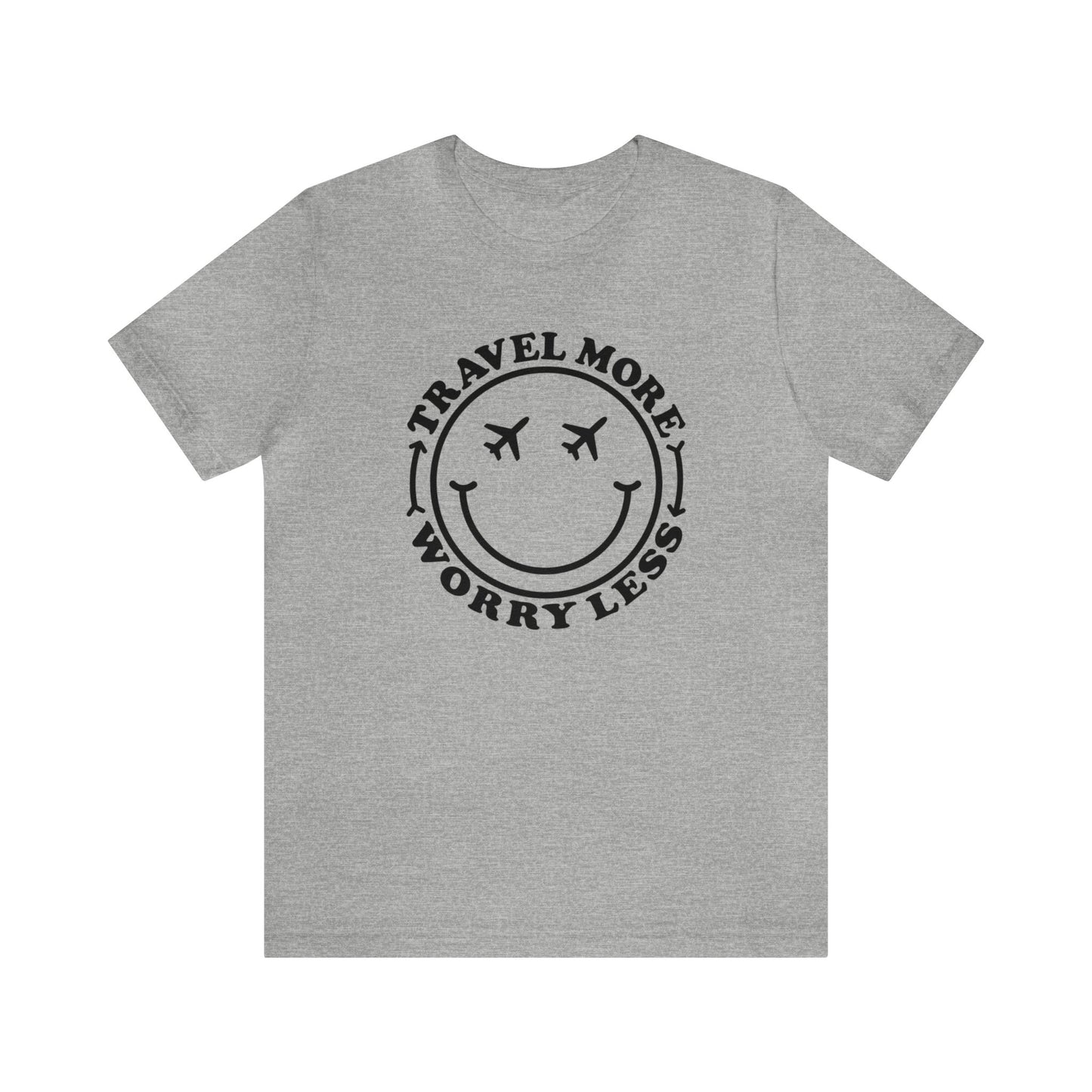 Travel More Worry Less Smiley Graphic Tee