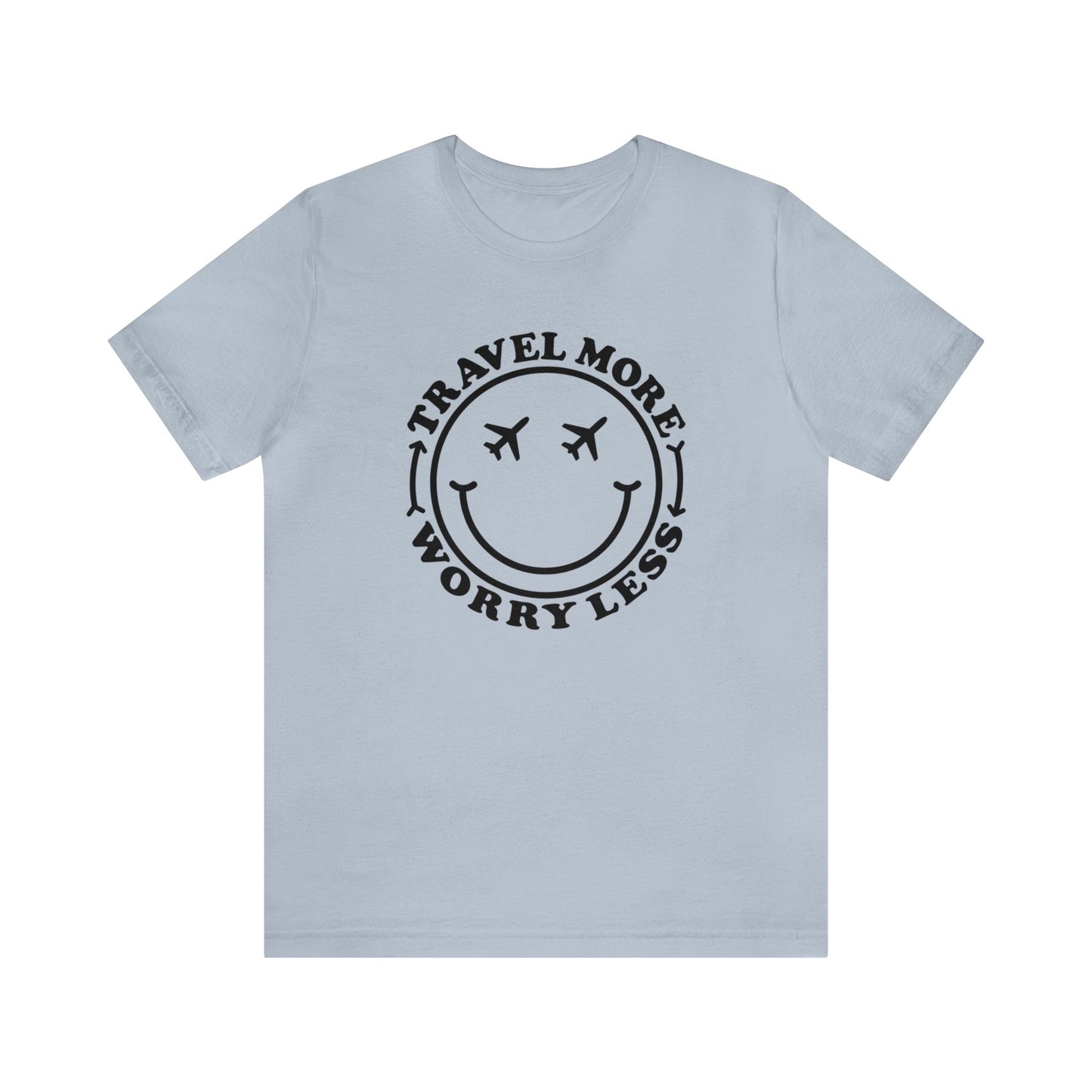 Travel More Worry Less Smiley Graphic Tee