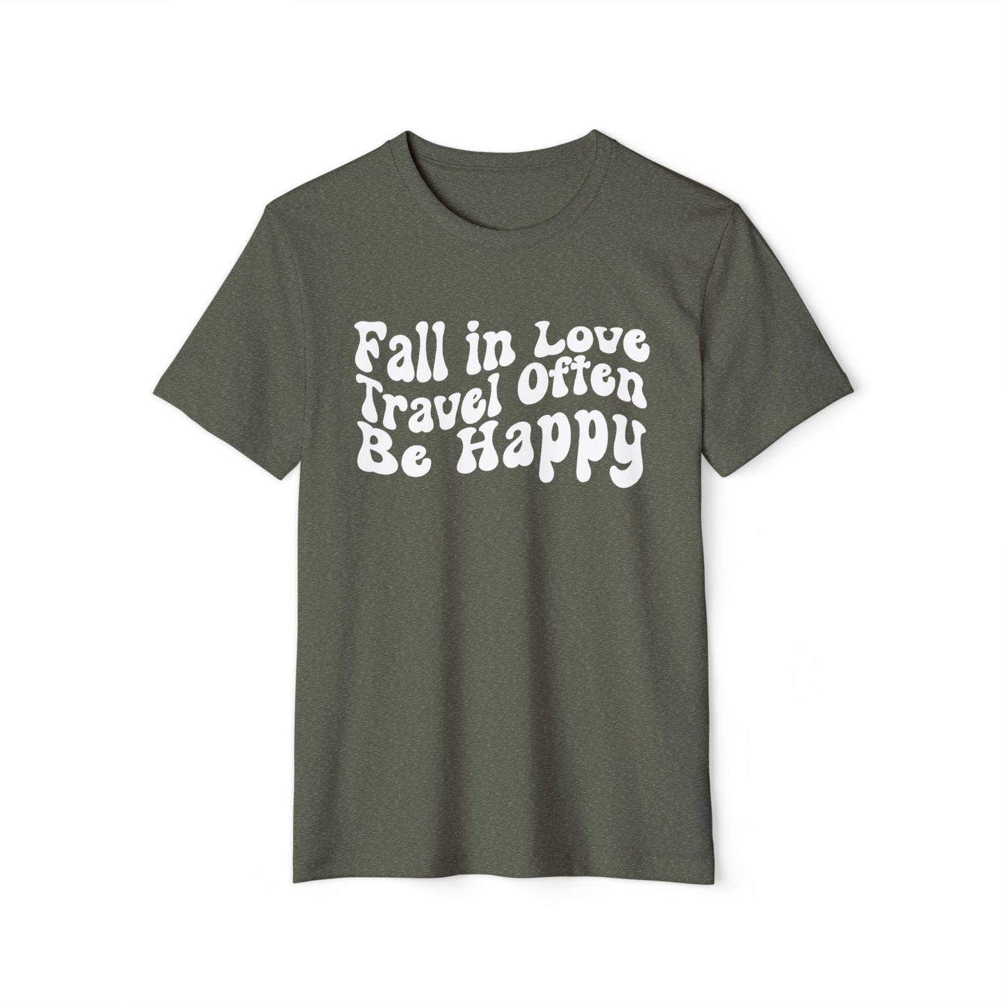 Fall in Love Travel Often Recycled Organic T-Shirt