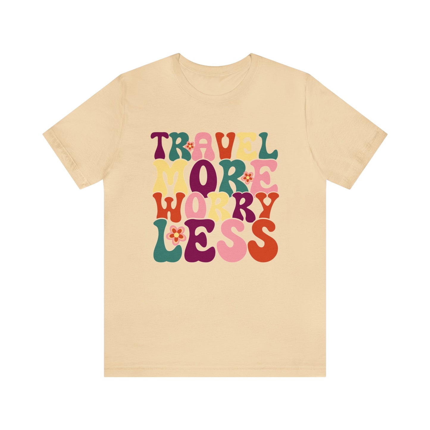 Travel More Worry Less Colored Groovy Graphic Tee