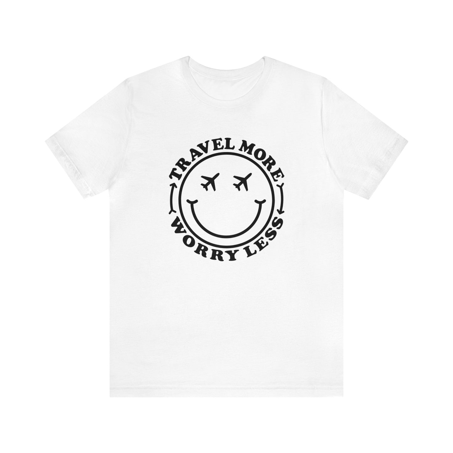 Travel More Worry Less Smiley Graphic Tee