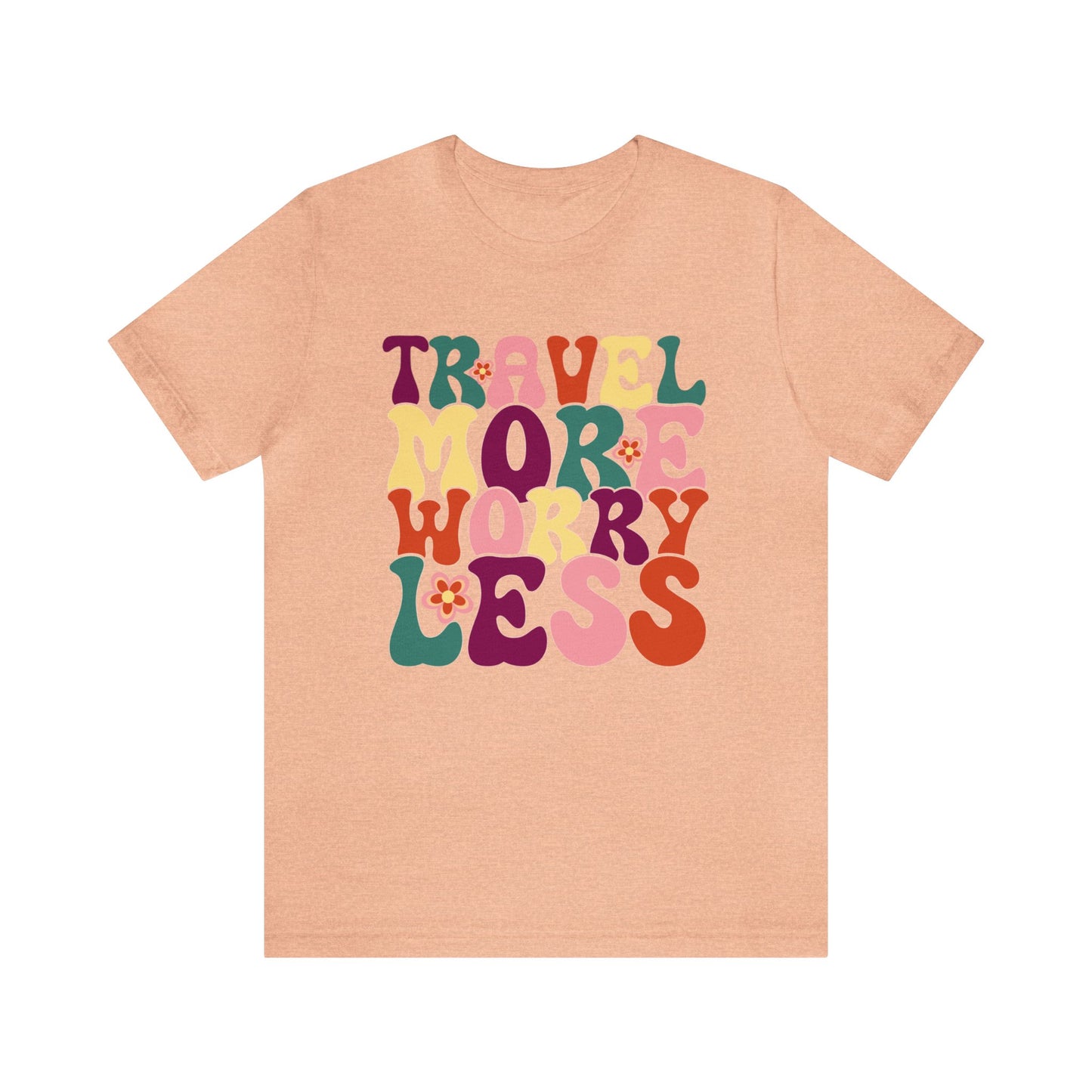 Travel More Worry Less Colored Groovy Graphic Tee