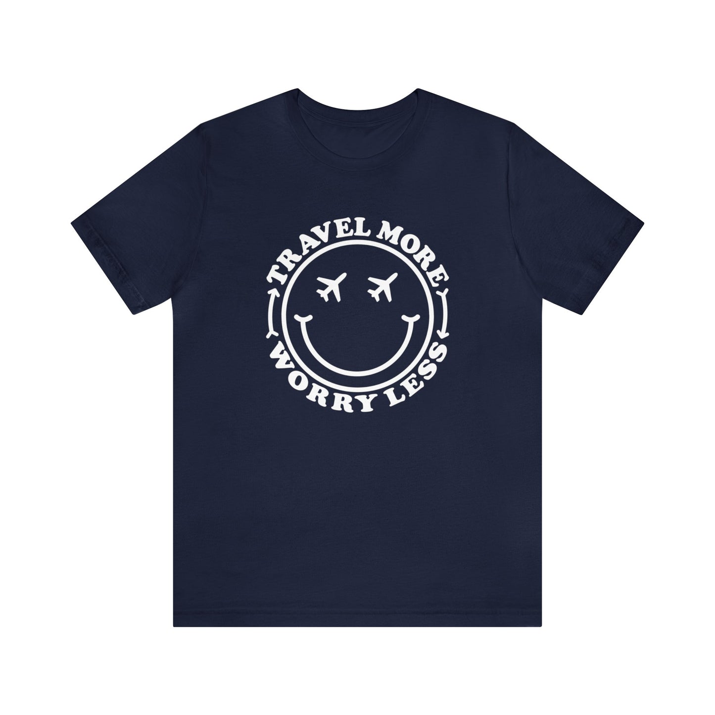 Travel More Worry Less Smiley Graphic Tee