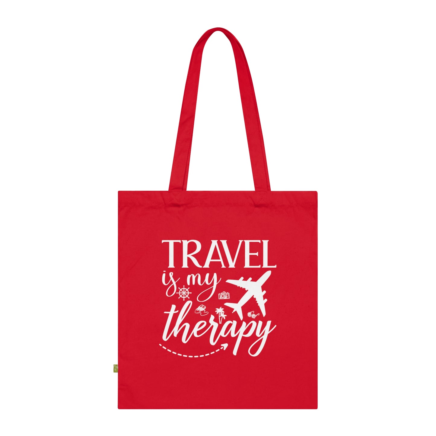 Organic Cotton Tote Bag Travel Is My Therapy