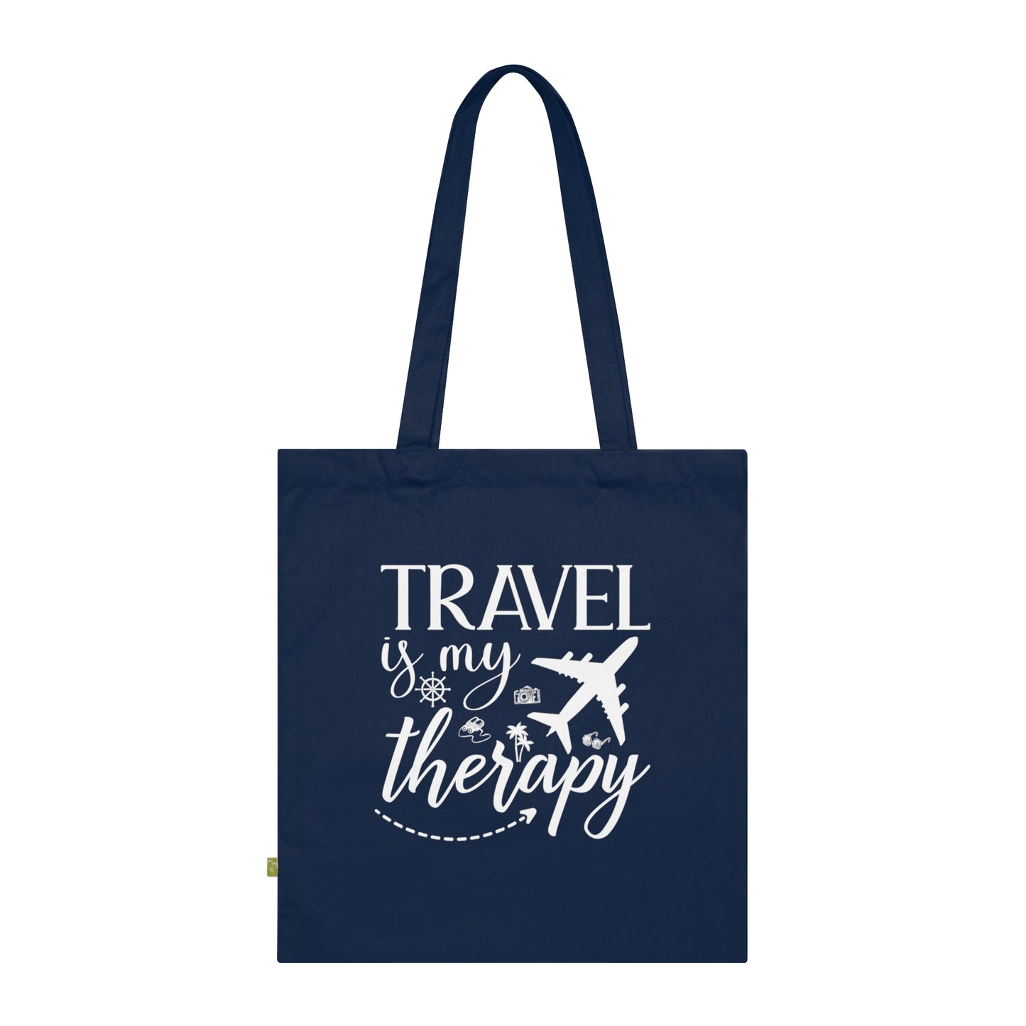 Organic Cotton Tote Bag Travel Is My Therapy