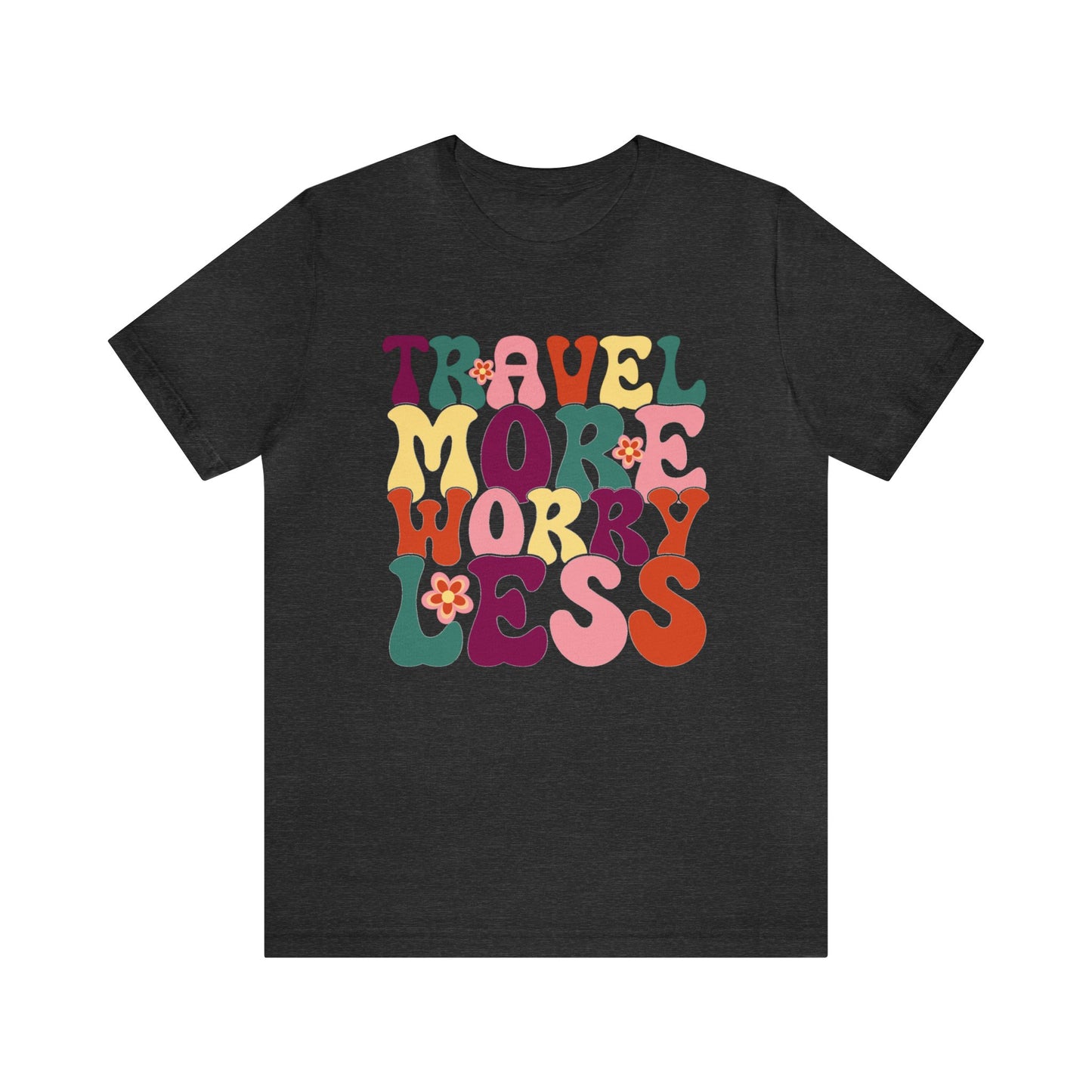 Travel More Worry Less Colored Groovy Graphic Tee