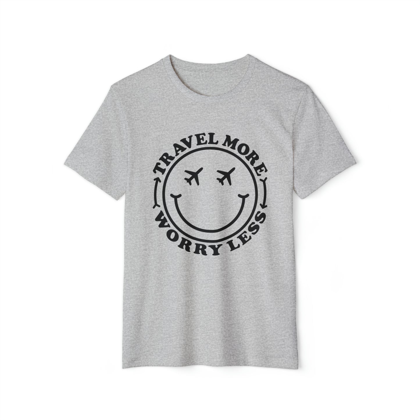 Travel More Smiley Recycled Organic T-Shirt