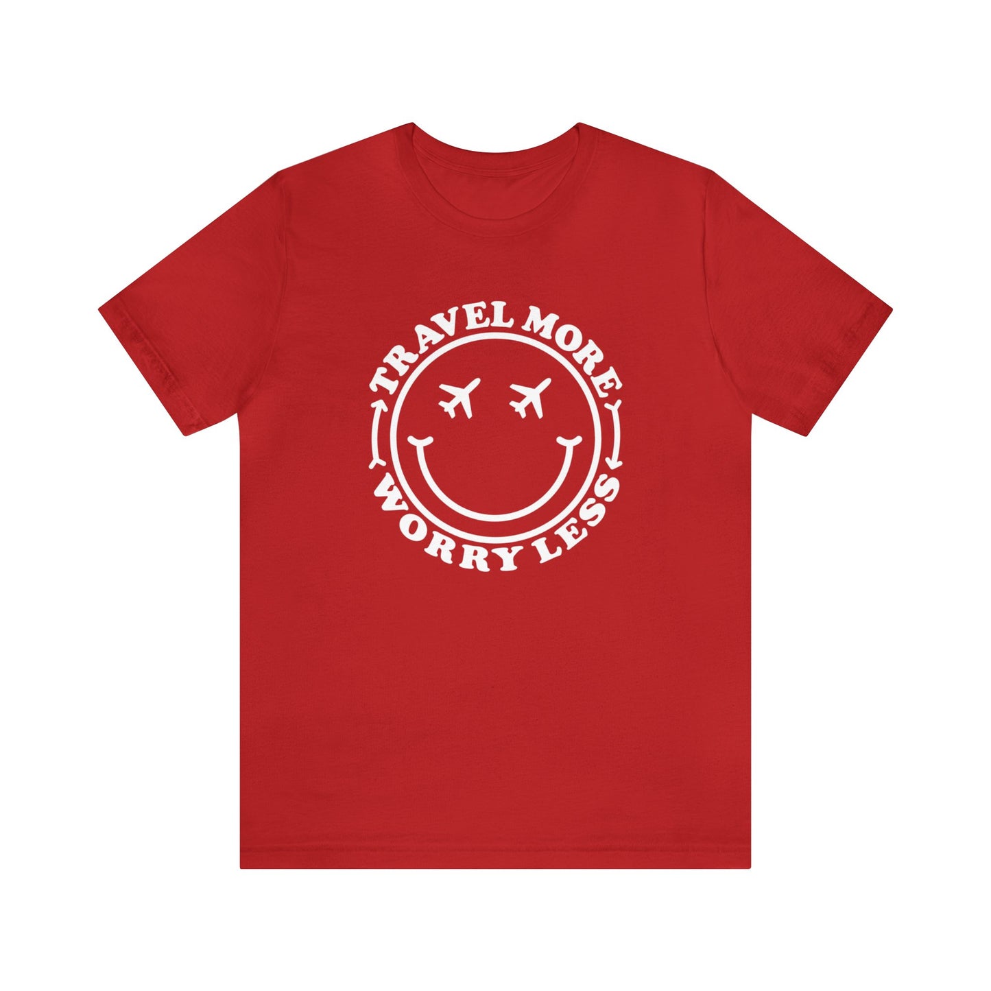 Travel More Worry Less Smiley Graphic Tee