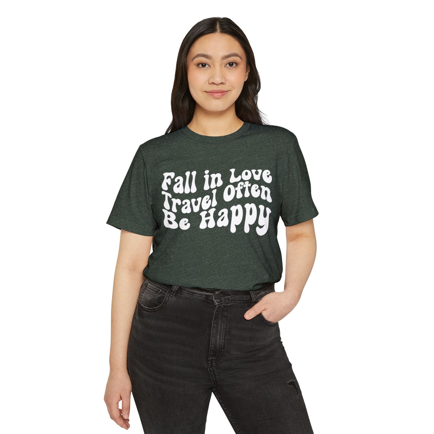 Fall in Love Travel Often Recycled Organic T-Shirt