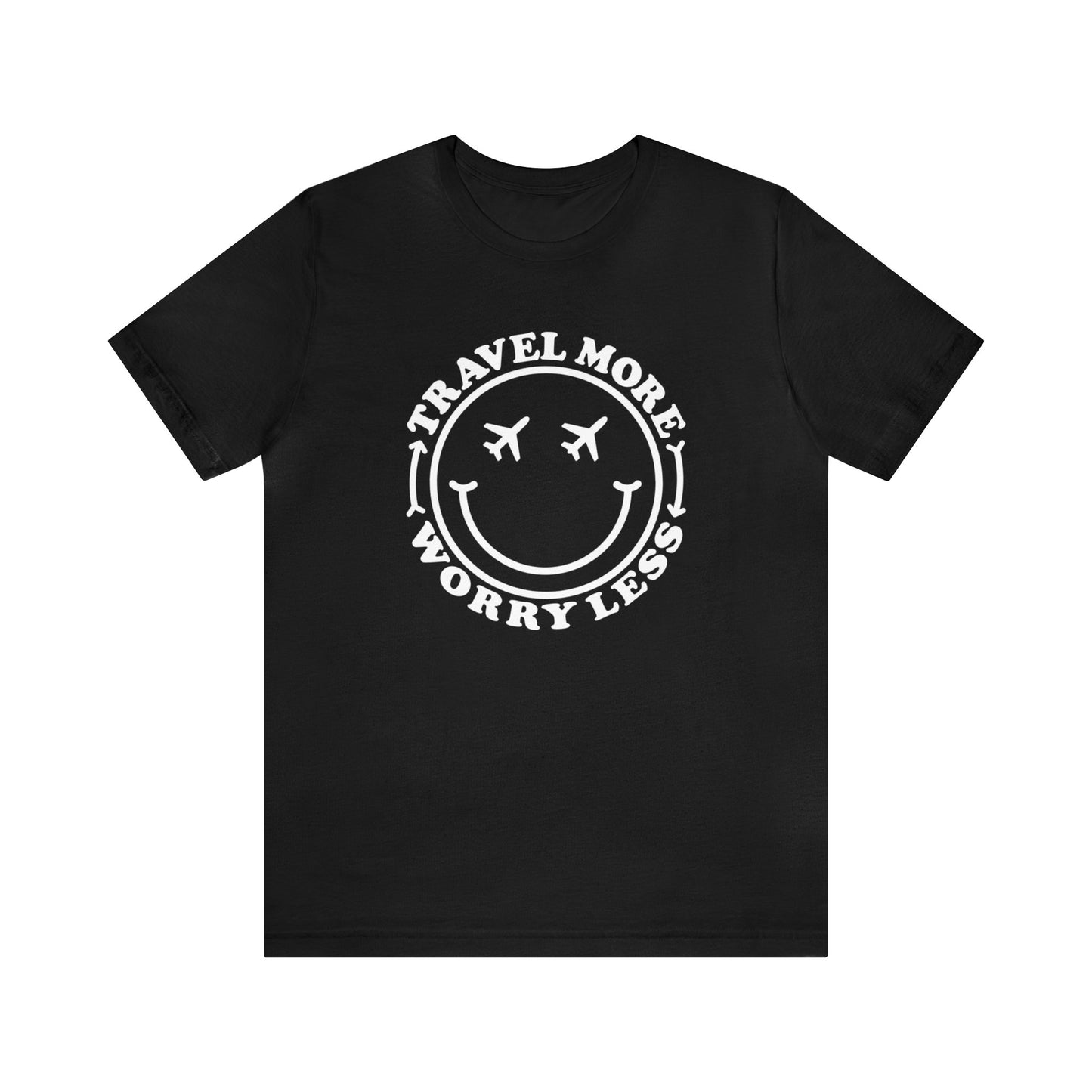 Travel More Worry Less Smiley Graphic Tee