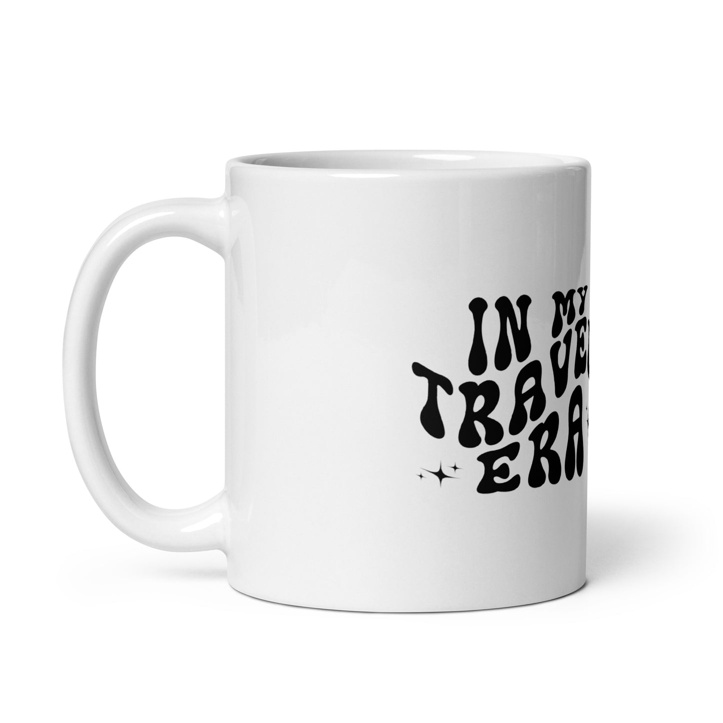 Travel Era White Glossy Mug