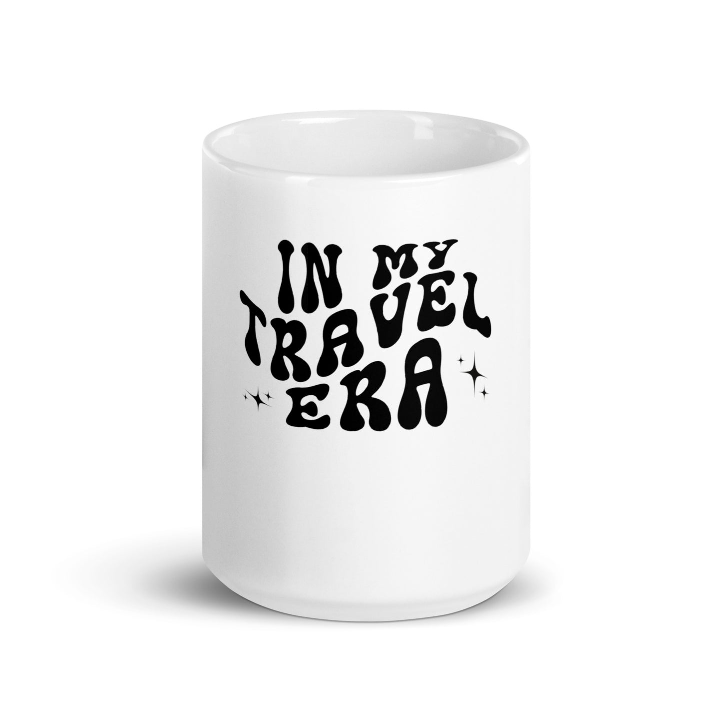 Travel Era White Glossy Mug