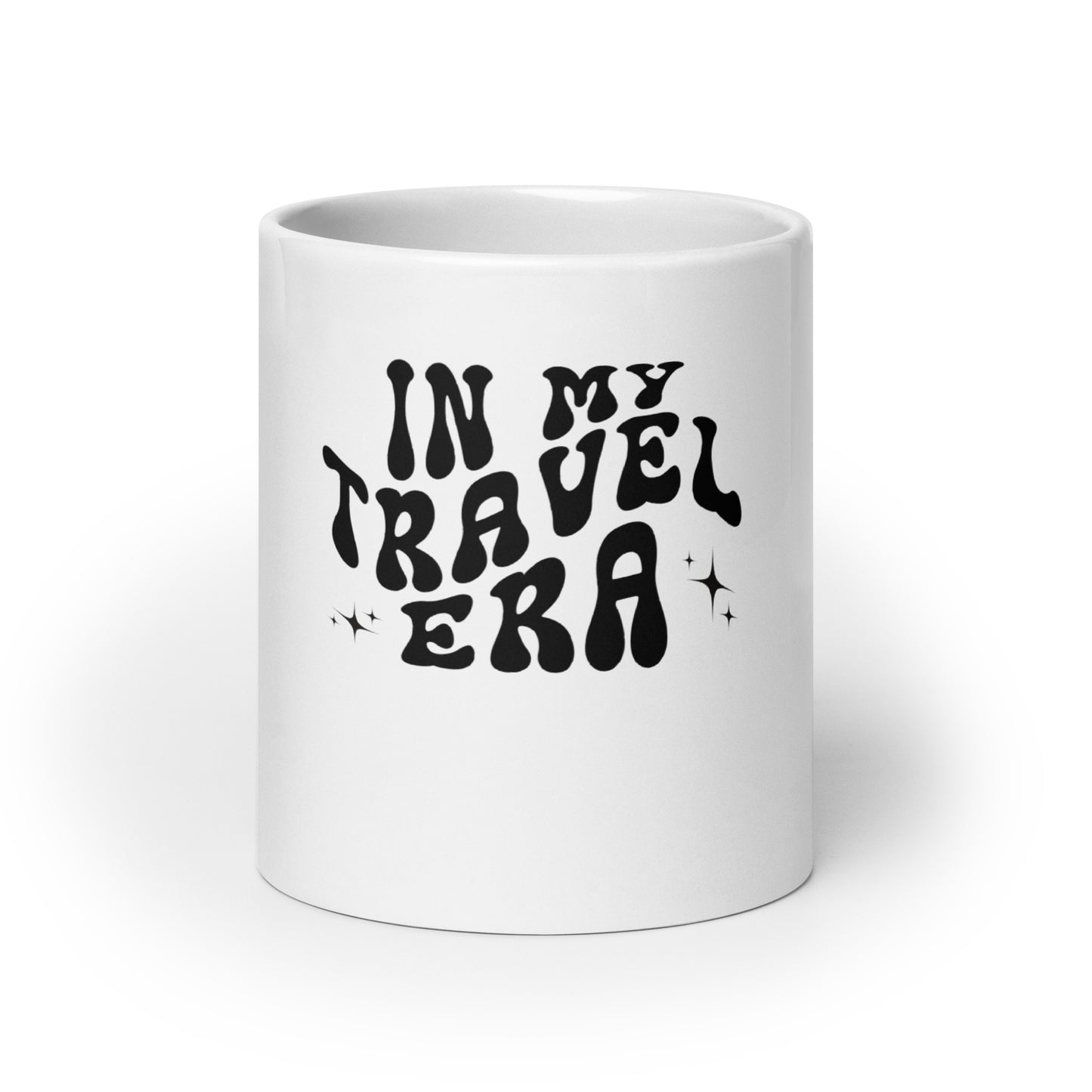 Travel Era White Glossy Mug